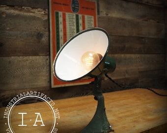 Vintage Industrial Benjamin Adjustable Spot Light Fixture Cast Iron