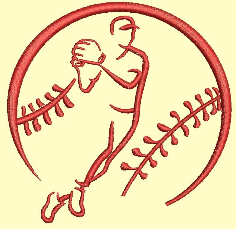 Baseball ball machine embroidery design Baseball ball machine embroidery design