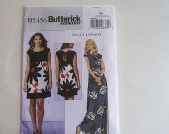 Butterick B5456 Very Easy Pullover Dress by Maggy London Size 8-10-12-14 Uncut Sewing Pattern, Butterick 5456 Dress Uncut Sewing Pattern