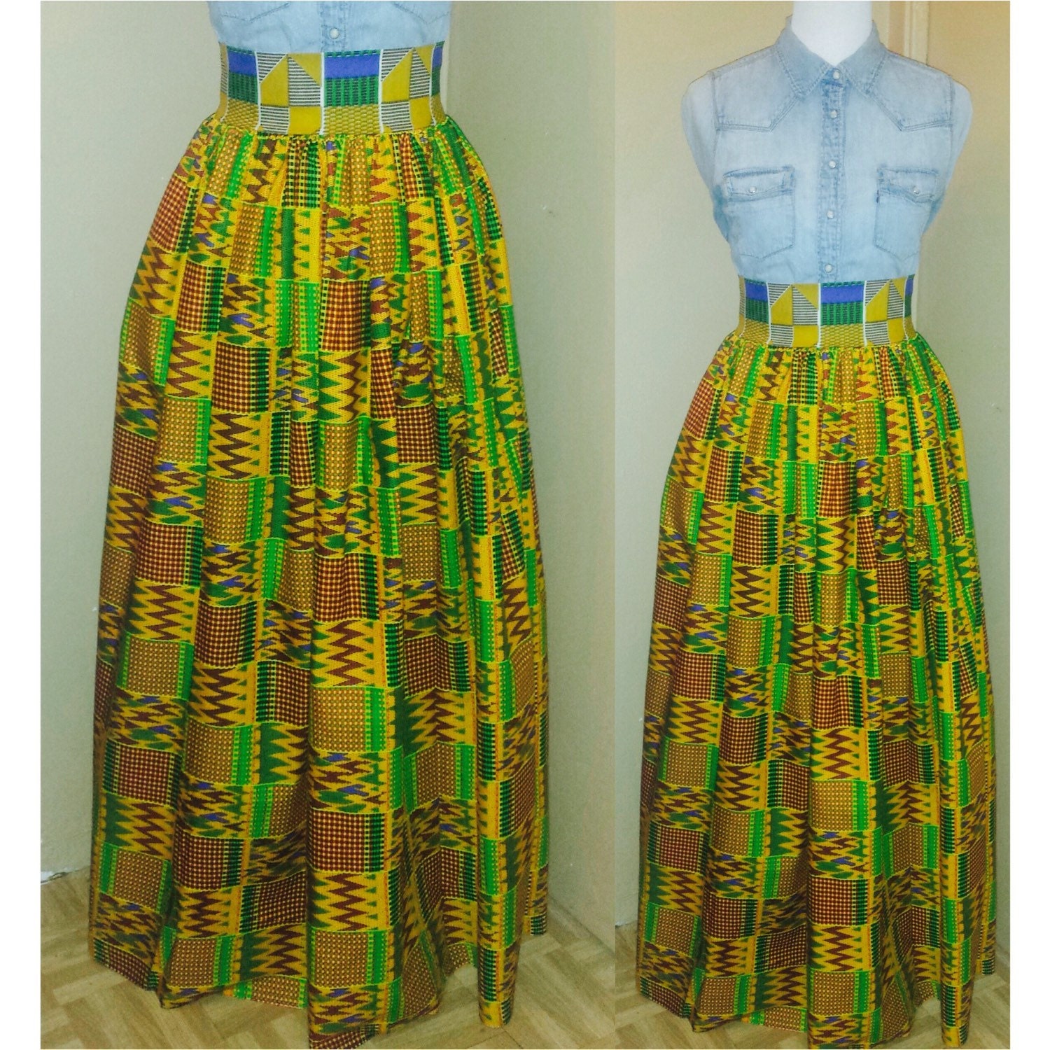 kente cloth maxi skirt