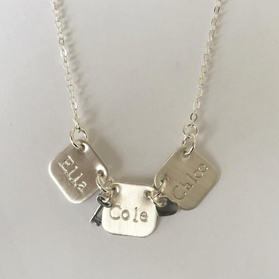 Personalized Custom Necklace With Three 1/2 rounded