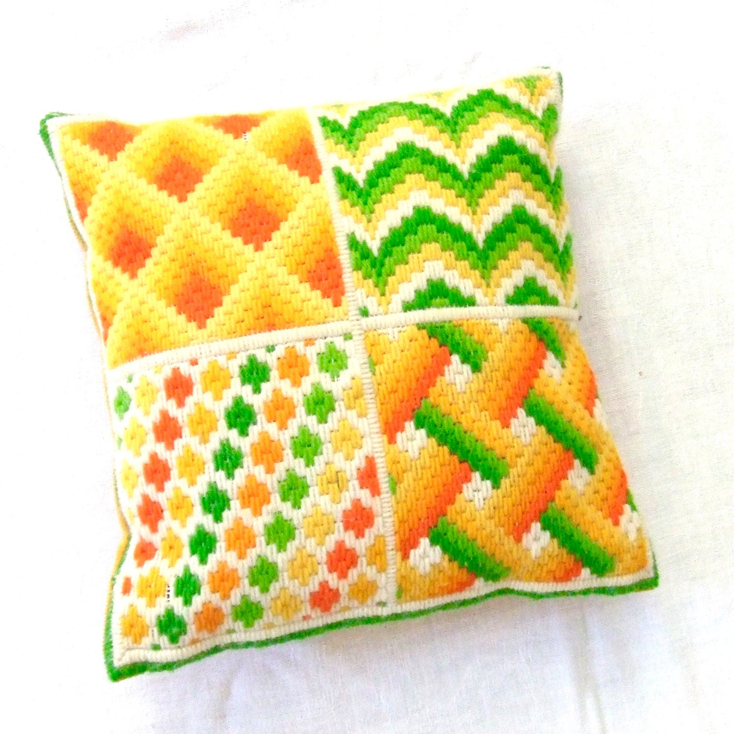 Bargello Pillow Needlepoint Sampler