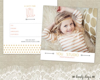 Photography Gift Certificate Template for Professional Photographers INSTANT DOWNLOAD