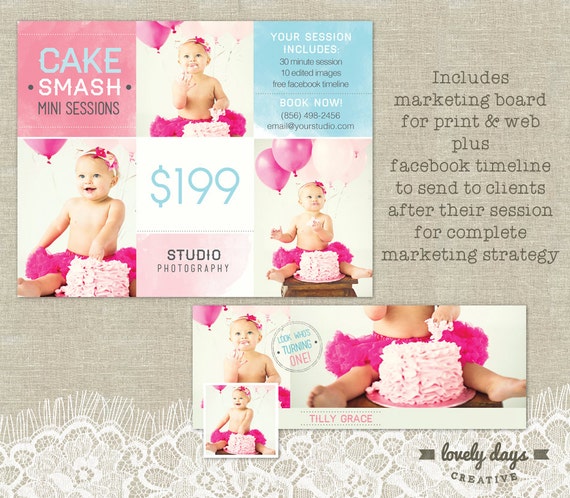 Cake Smash Mini Session Template PLUS Facebook Timeline