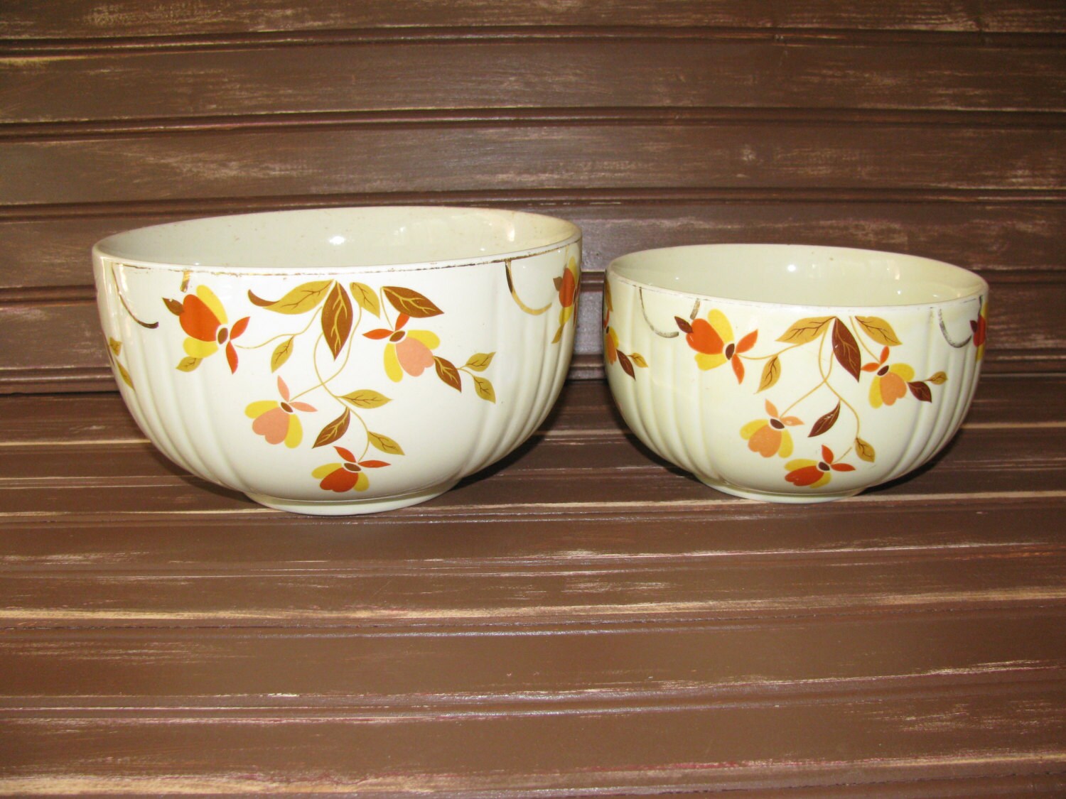 Hall's Superior Jewel Tea Autumn Leaf Mixing Bowls Set