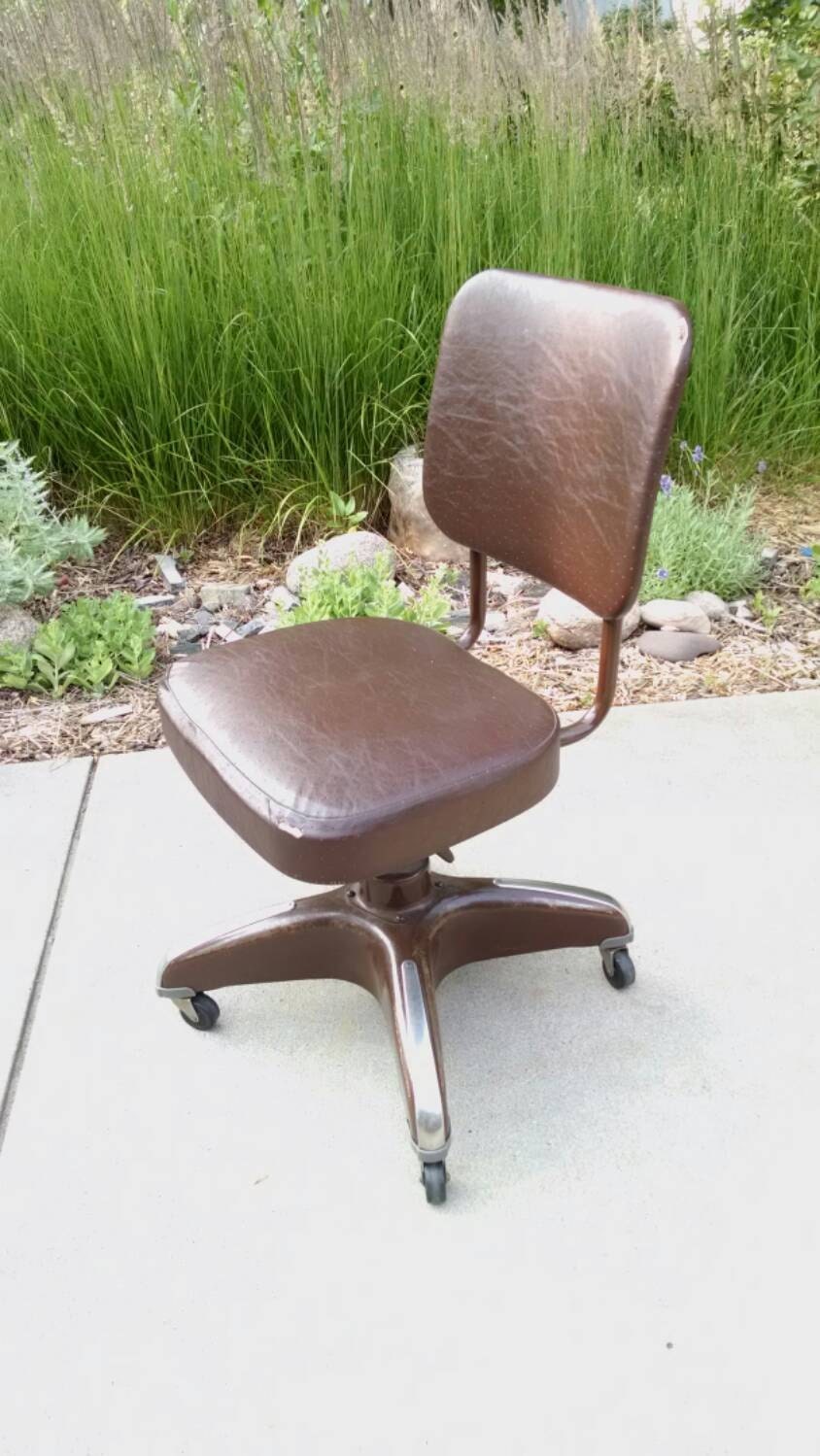 Vintage Industrial Propeller Base Hamilton Cosco Mid Century Desk Chair Haute Juice
