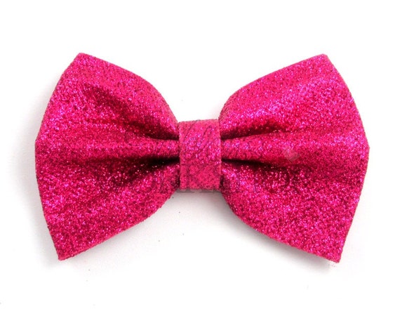 Hot Pink Set Of 3 Large 4 Glitter Bows By Welchsworkshopsupply 2488