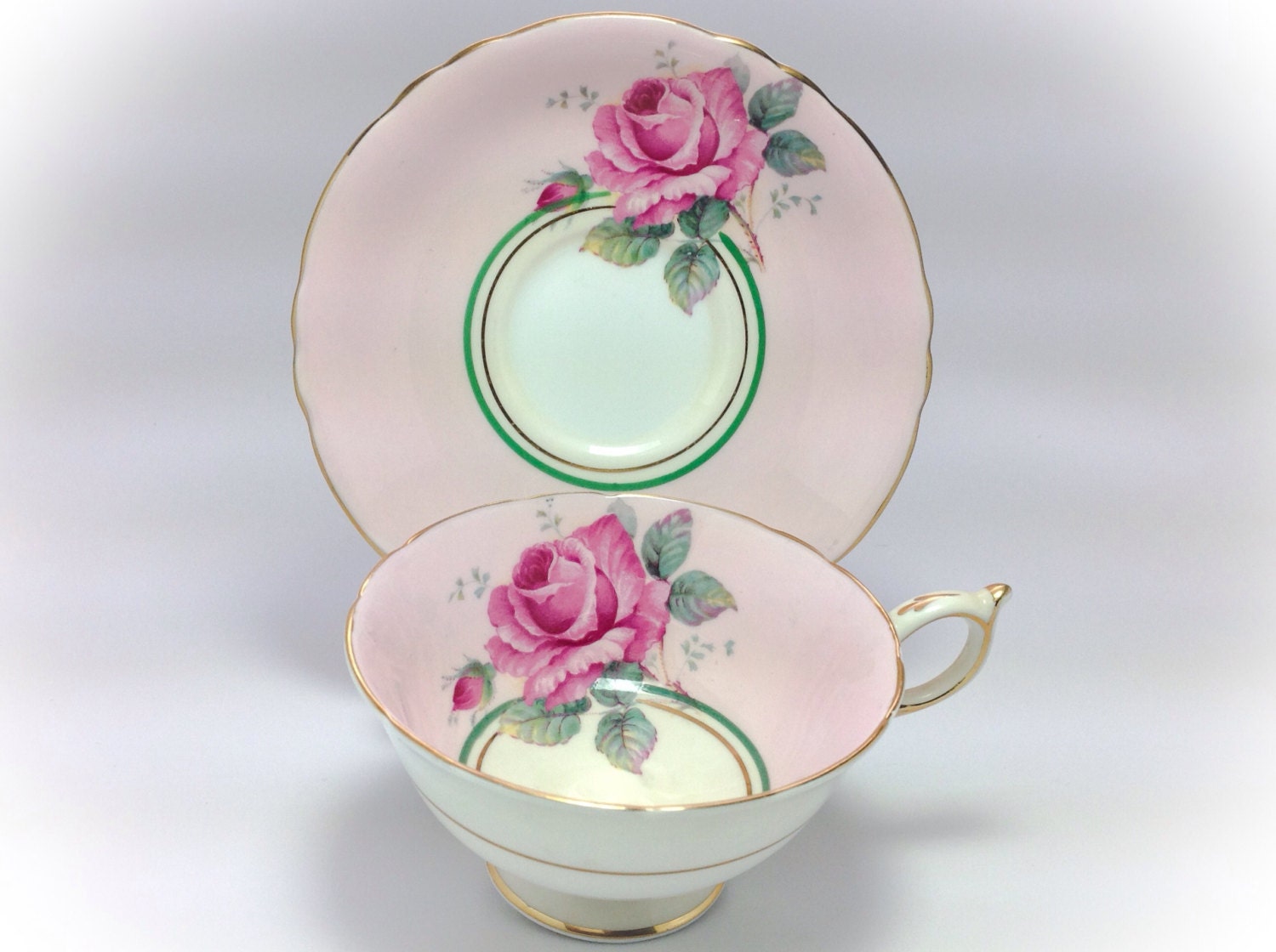 Reserved Order Vintage Paragon Pink Rose Tea Cup And Saucer 