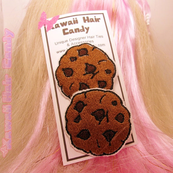 Chocolate Chip Cookie Hair Clips Hair by KawaiiHairCandy on Etsy