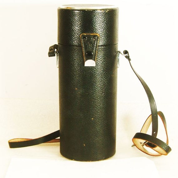 Vintage Black Leather Camera Long Lens Case 153