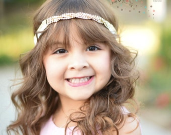 girls headbands - gold crystal headband - gold headbands for girls - Gold headpiece Jewelry - gold infant headband - crystal headpiece