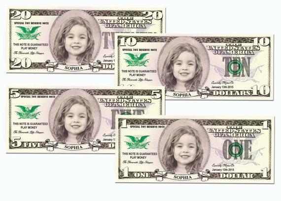 personalized custom play money dollars 10 of each 1 5 10