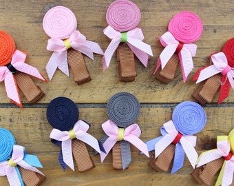 Lollipop Hair Clip, Pink Lollipop Ribbon Hair Clip, Candy Hair Clip,