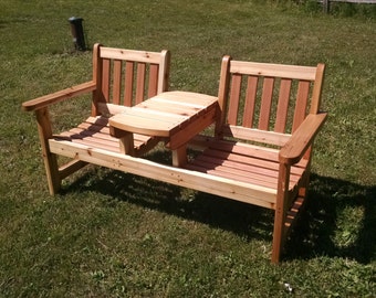 Items similar to Double chair glider with center table on Etsy