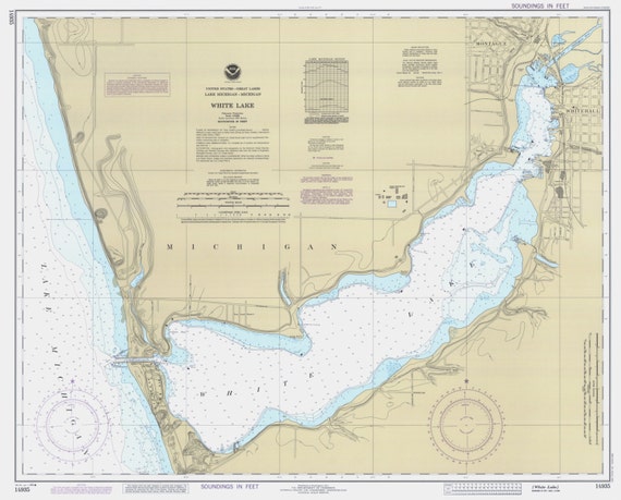 White Lake 1986 Lake Michigan Michigan Nautical Map