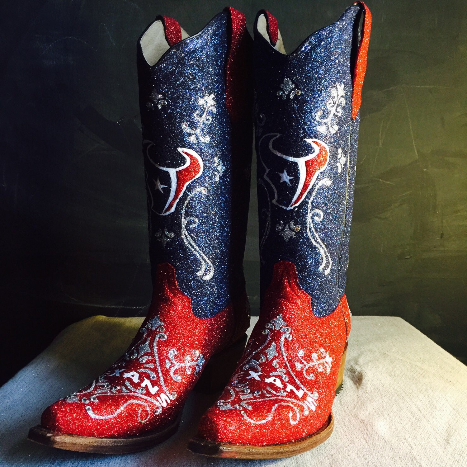 Houston Texan Western Boots Customized by JCorreaCreations on Etsy