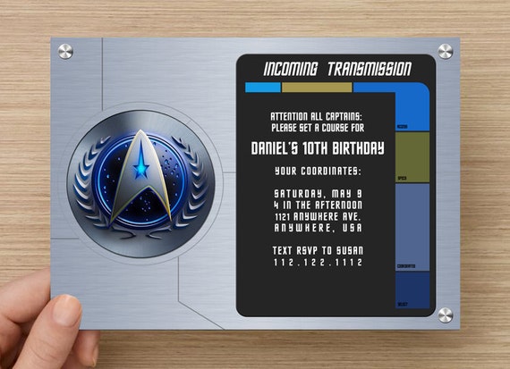 Star Trek Party Invitation Digital File
