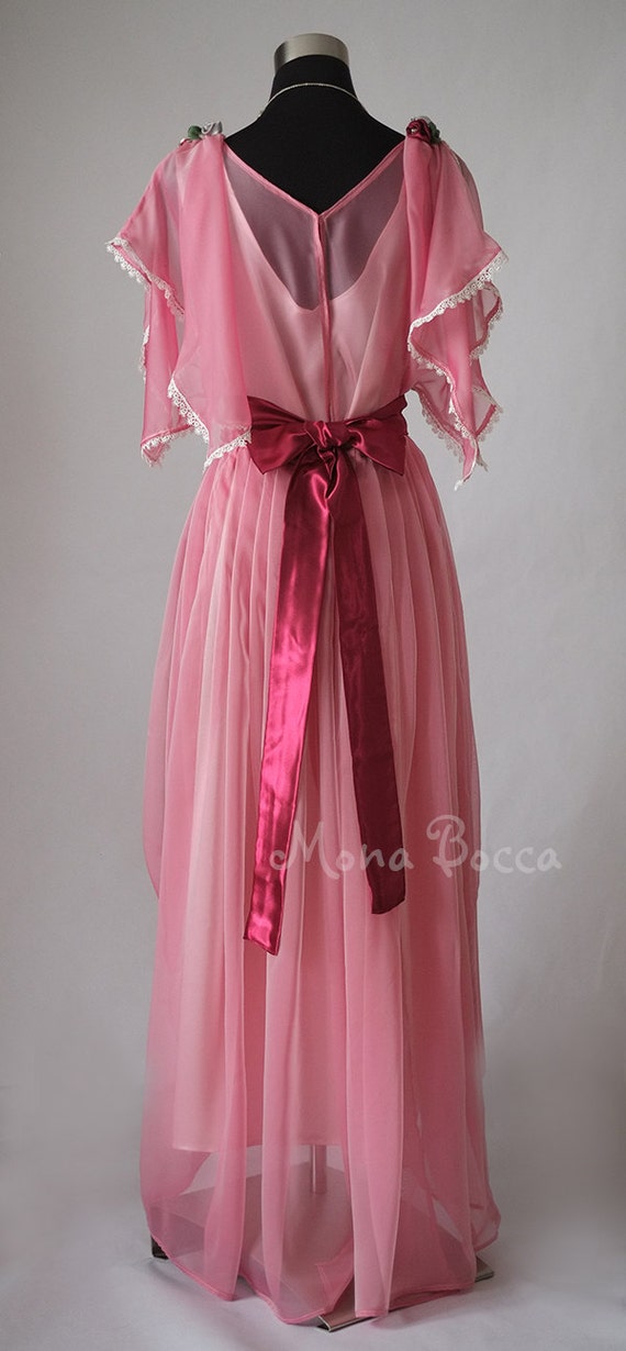 Edwardian pastel pink evening dress made in England Downton