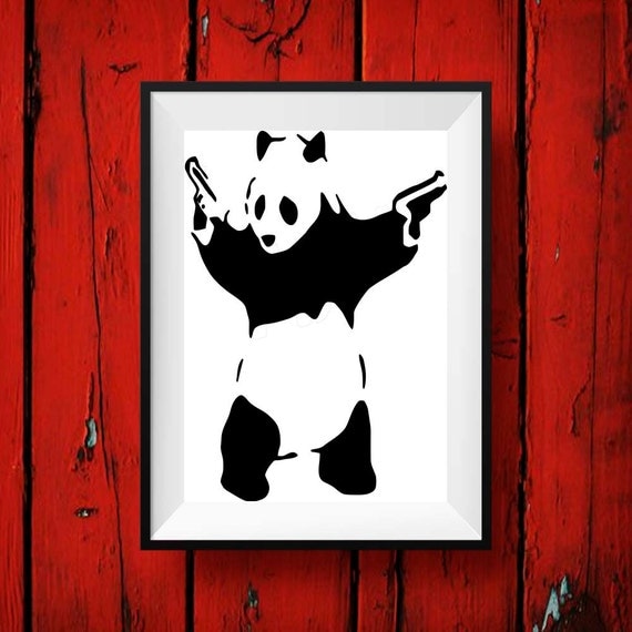 Banksy print Banksy Panda street by BelugaStore on Etsy