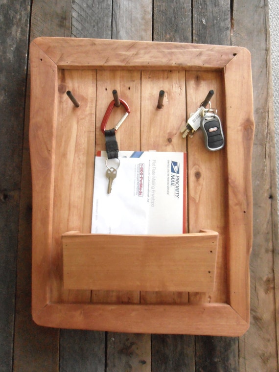 Handcrafted Rustic / Primitive Key and Mail Holder / Rack