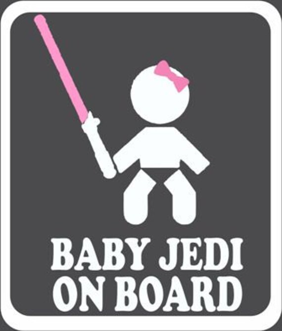 PINK SABOR Baby Jedi on board Girl VInyl Decal