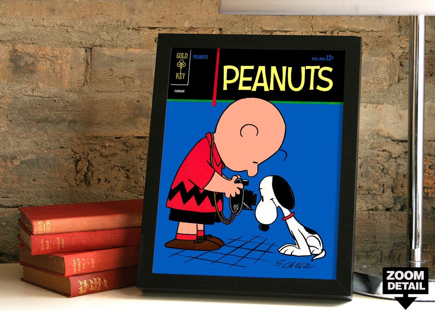 Charlie Brown Framed Print Snoopy Art Print by FRAMEDVINTAGE