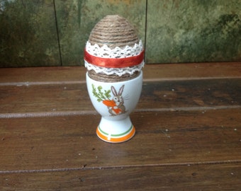 Vintage Egg Cup with Shabby Chic Egg