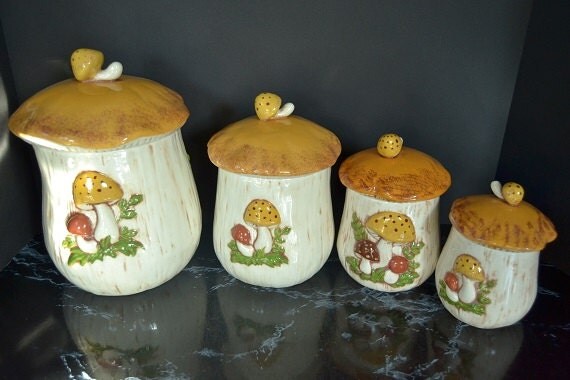 Ceramic Mushroom Canister Set