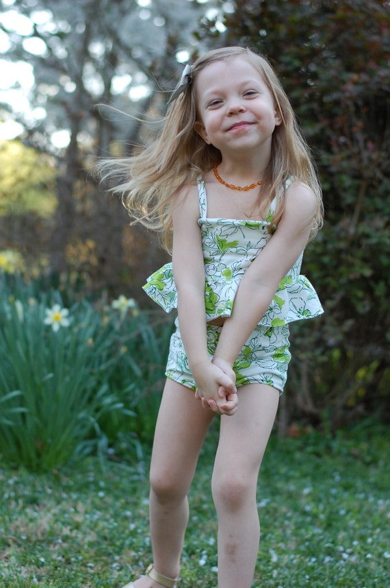Vintage Inspired Sunsuit For Babies Toddlers Girls by MagPlusPie