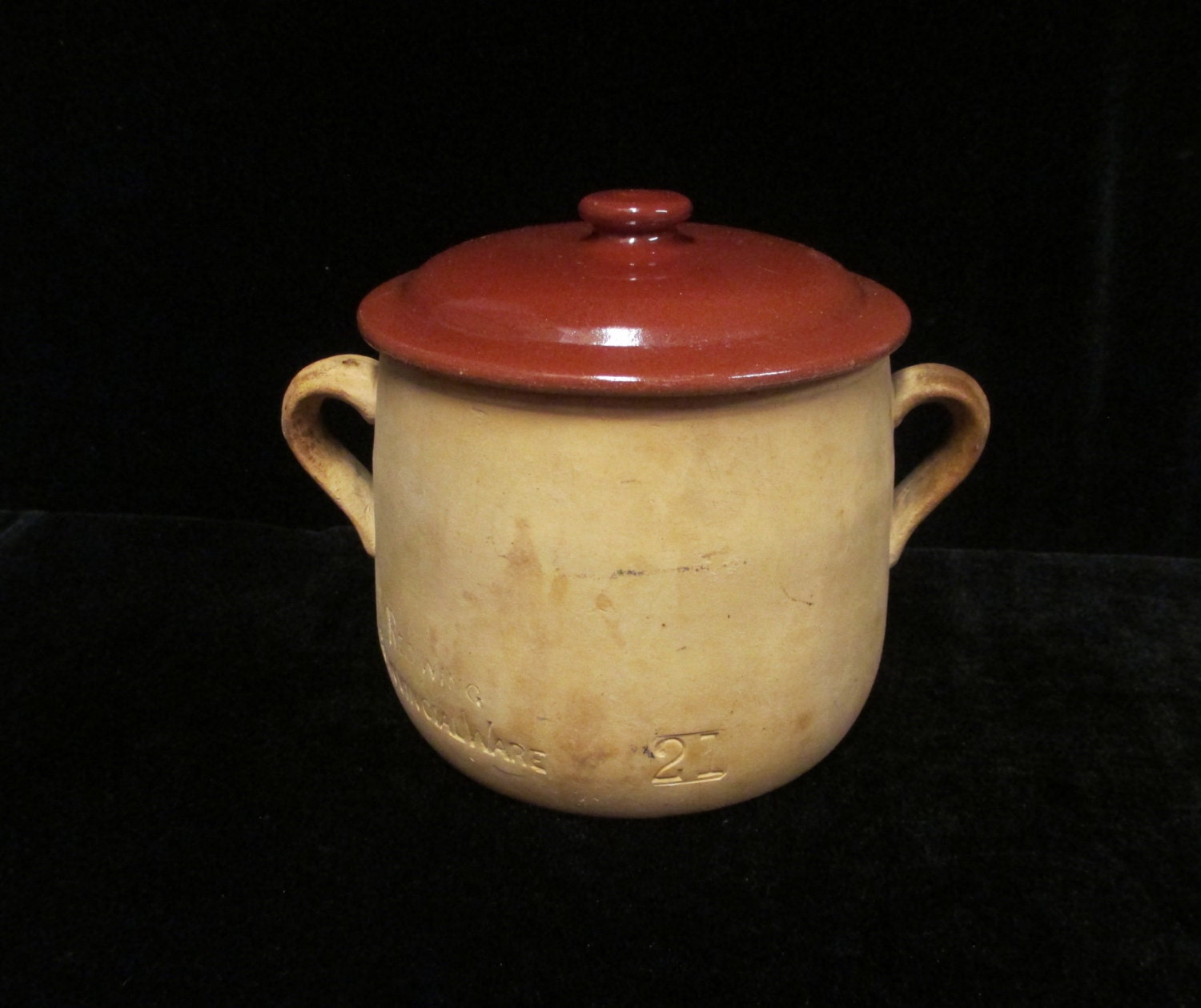 Red Wing Bean Pot Provincial Ware 21 Lid Two Handled