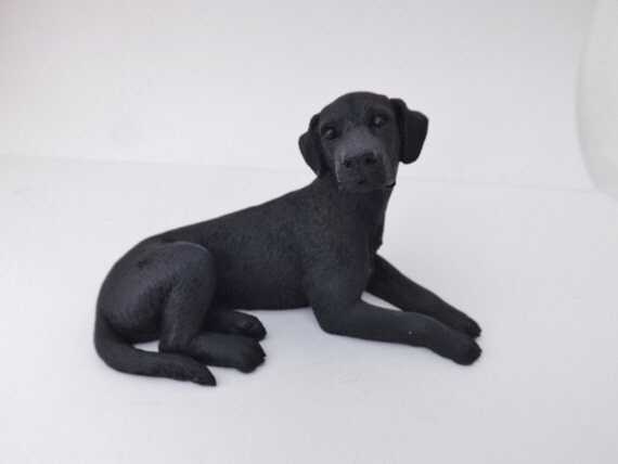 black lab dog figurine