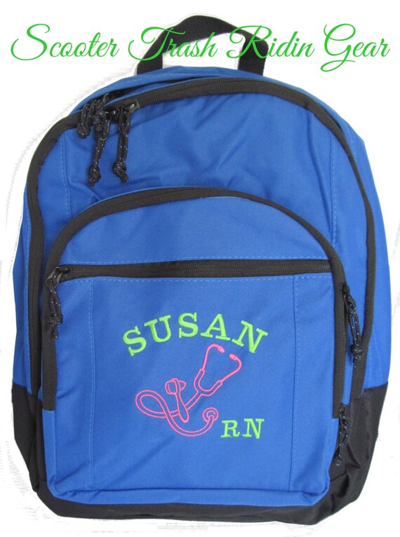 Nurse Nursing Personalized Monogrammed Backpack Book Bag