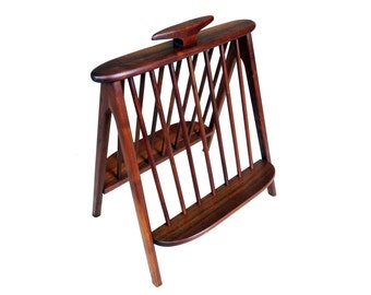 Arthur Umanoff Walnut Magazine Rack - Mid Century Modern