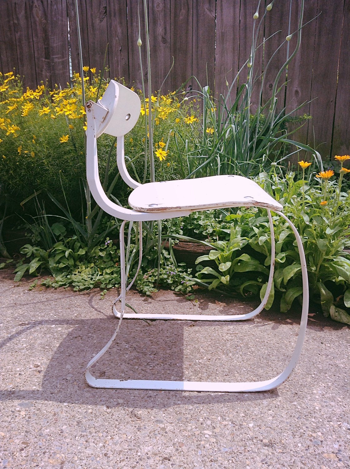 1930’s Iron Rite Chair/ Industrial ChairIvory/White Haute Juice