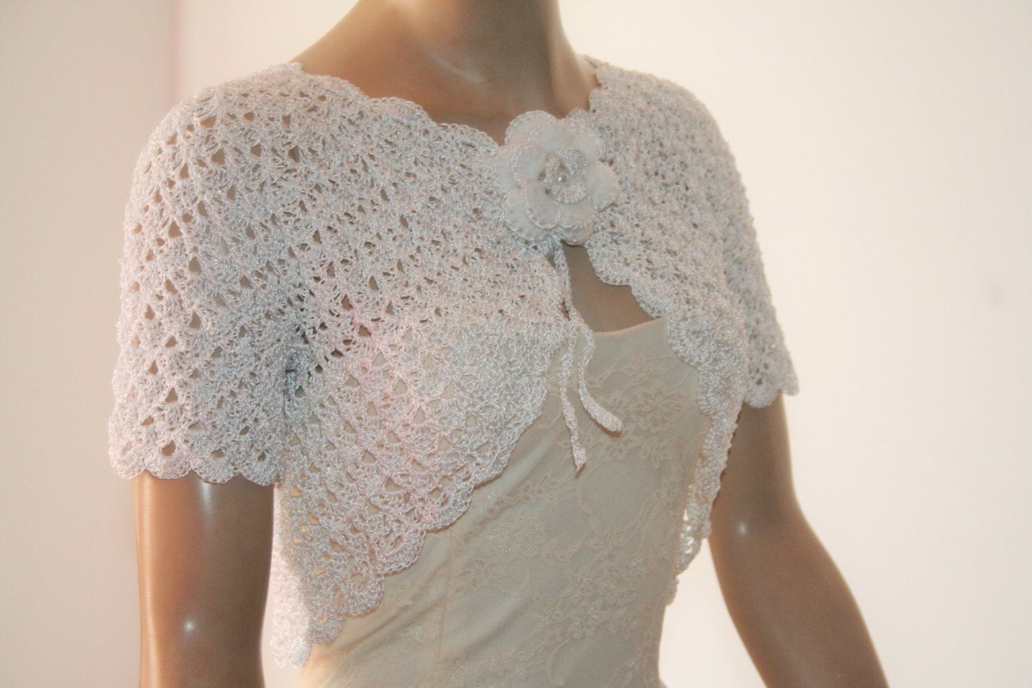 Wedding Bridal Bolero Shrug Lace Crochet Shrug by GABRIELAFAUR