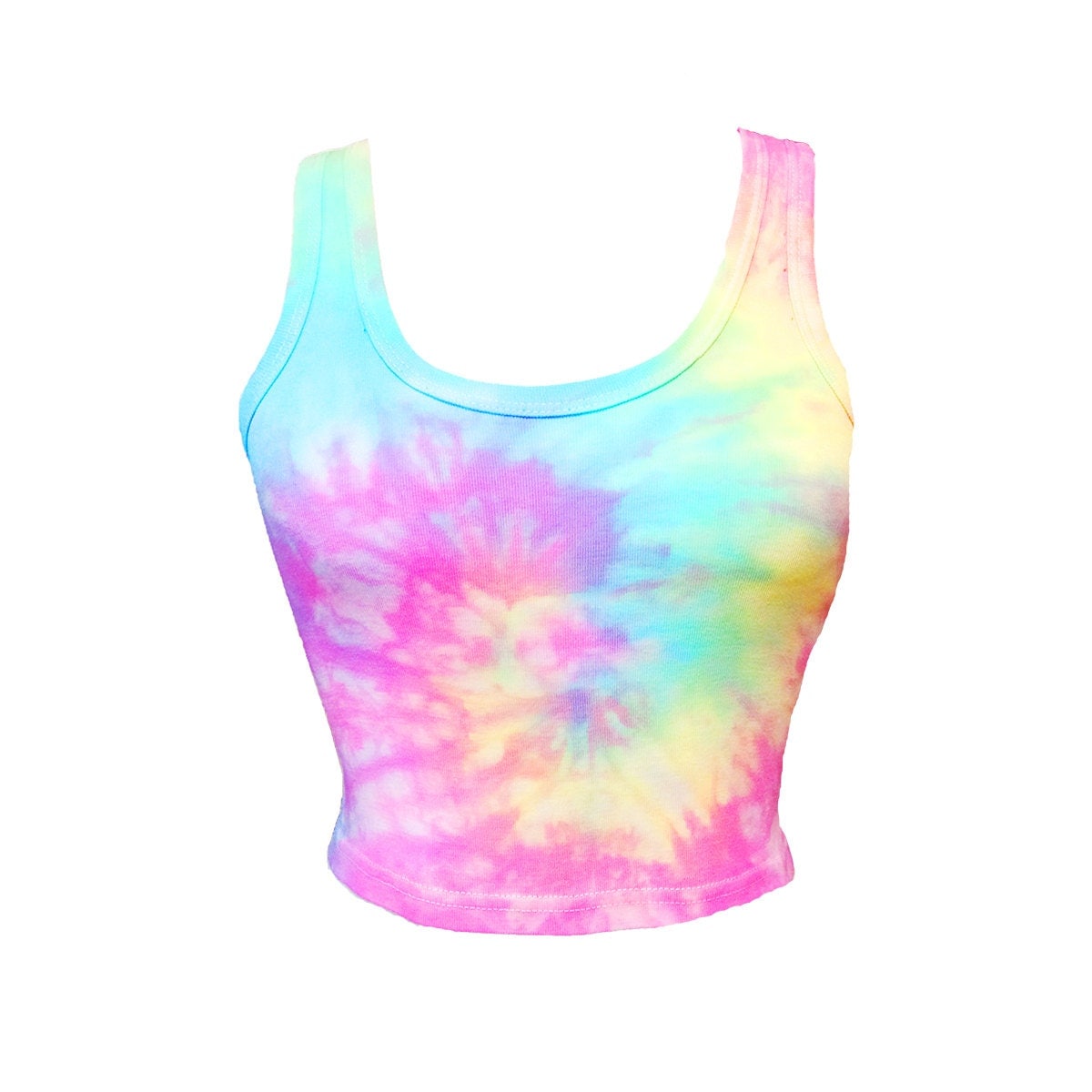 Crop Top Pastel Tie Dye Tank Top Tie Dyed by Foxcultvintage