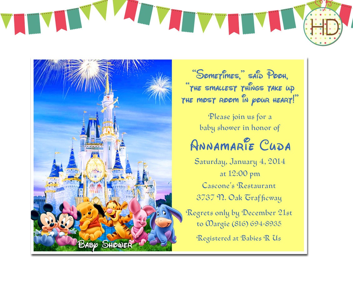 Disney Baby Shower Invitation with customized by HDInvitations