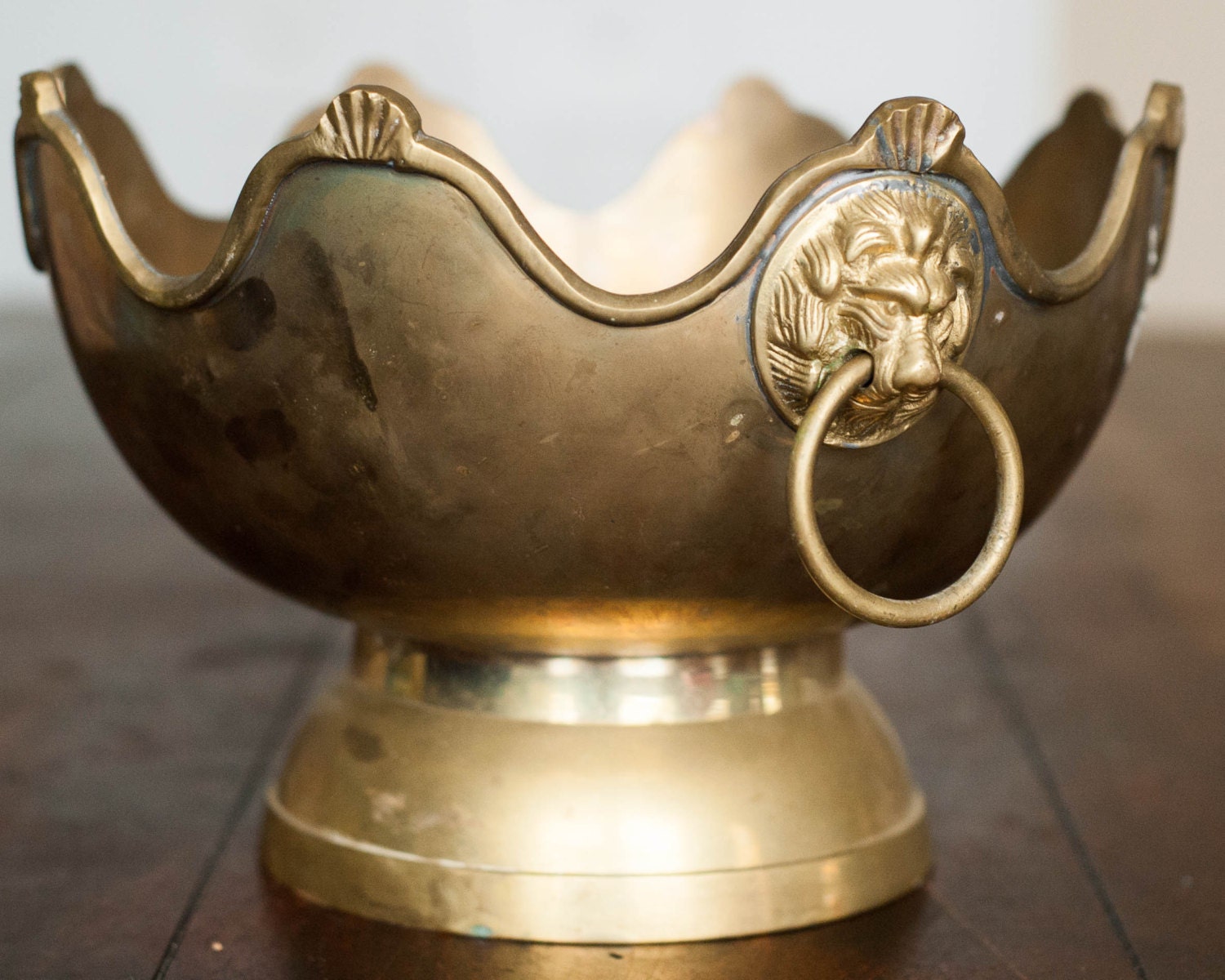 Vintage Brass Pedestal Bowl Centerpiece with by WindstoneVintage