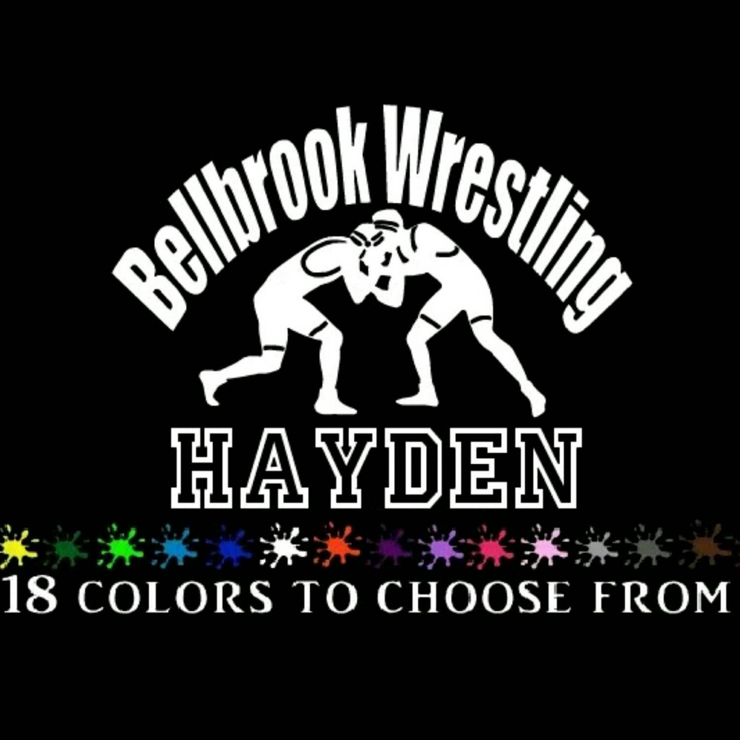 Wrestling personalized custom Car Decal Vinyl stickers