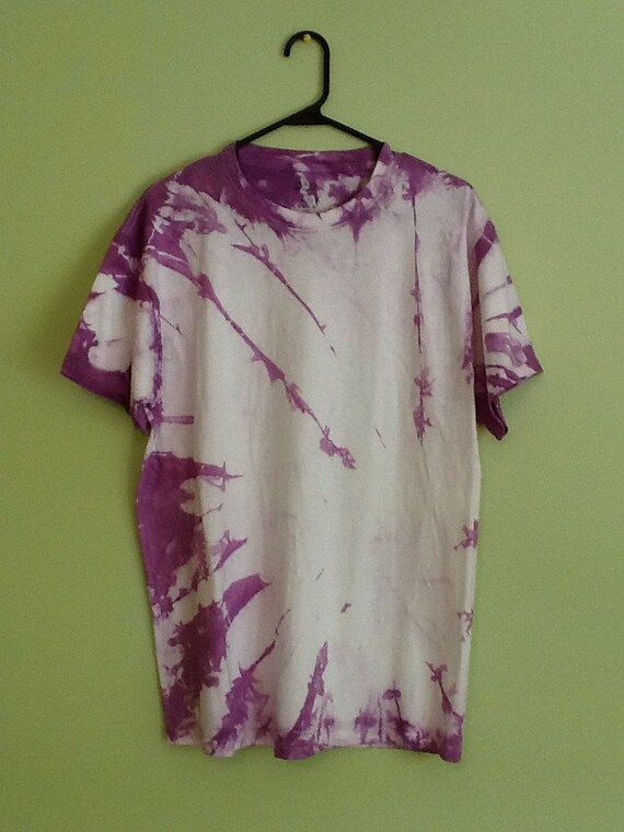purple and white tie dye shirt