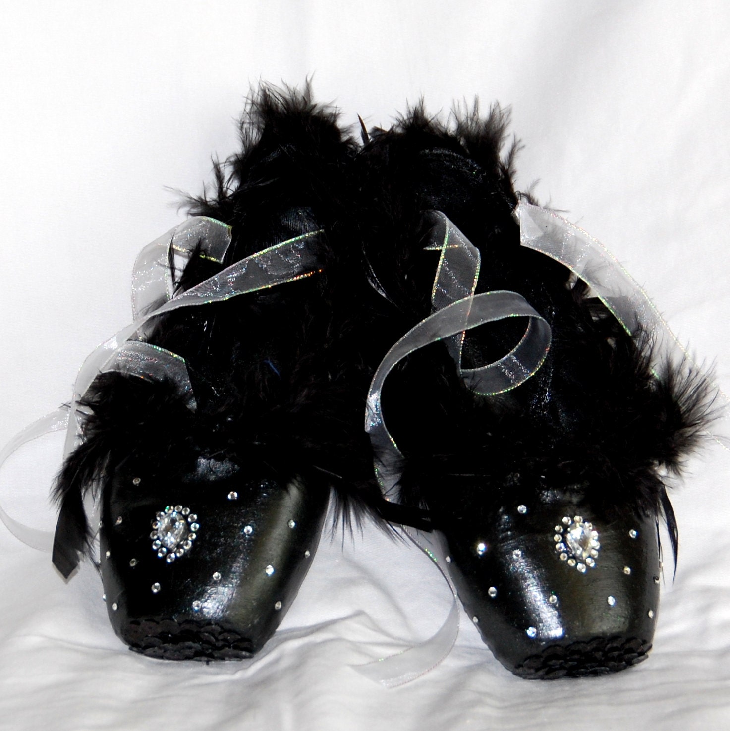 Decorative Hand Painted Pointe Shoes Black by ThePrimaryPointe