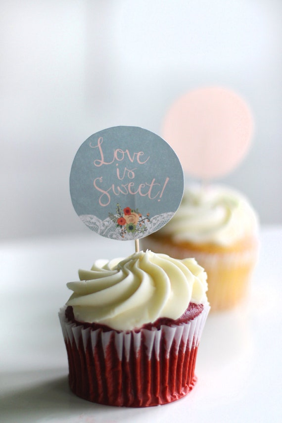 Printable cupcake toppers Party circles by