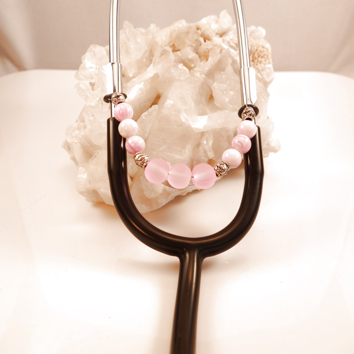 Women's Beaded Stethoscope ID Pendant Charm Jewelry