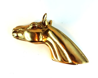 French Vintage Brass Horse Head Clip