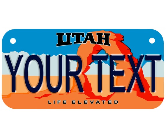 Custom Personalized State License Plate Utah By Customphotostuff 0062