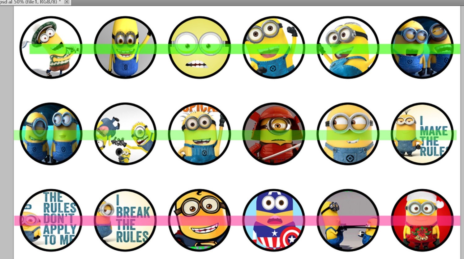 pdf printable sheet of 42 MINIONS despicable me one inch circles bottle ...