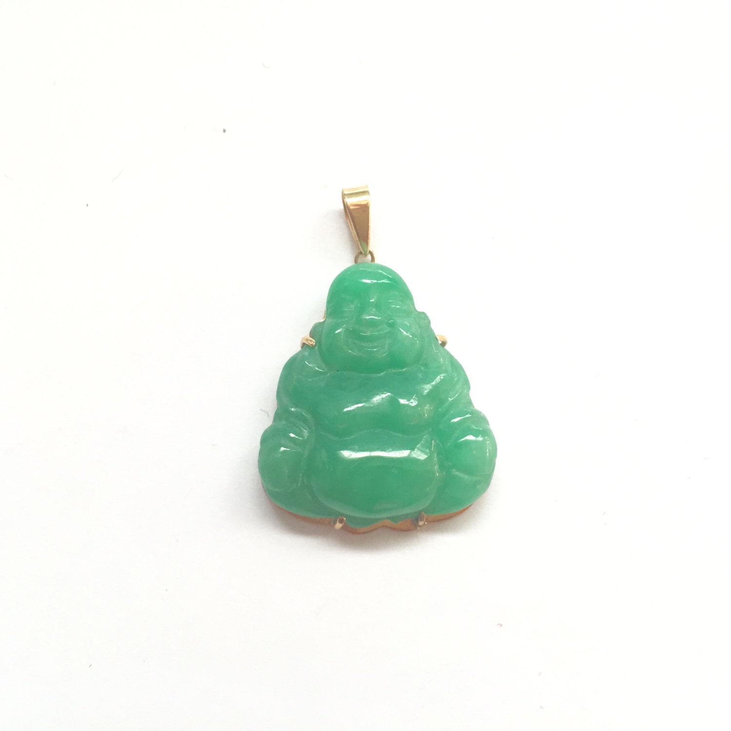 Jade Buddha 14kt Pendant ON RESERVE