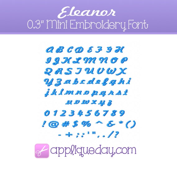 Mini Embroidery Font 0.3 Tiny Embroidery Handwriting