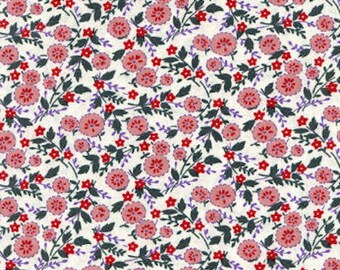 RJR Fabrics 1930's E.B.T.K.S X 1977 01 Red Floral Yardage by Yuko Hasegawa