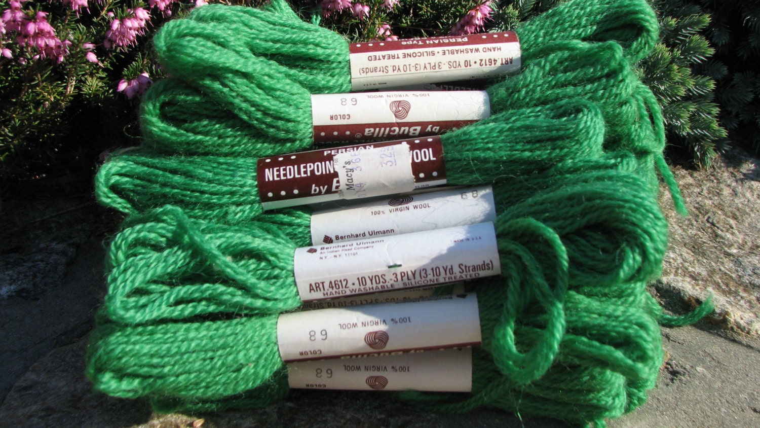 Vintage Needlepoint &Crewel Wool Yarn Bucilla Yarn
